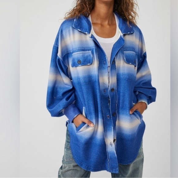 FREE People blue printed, Ruby Shacket. - Picture 12 of 12
